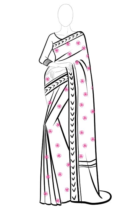 saree drawing